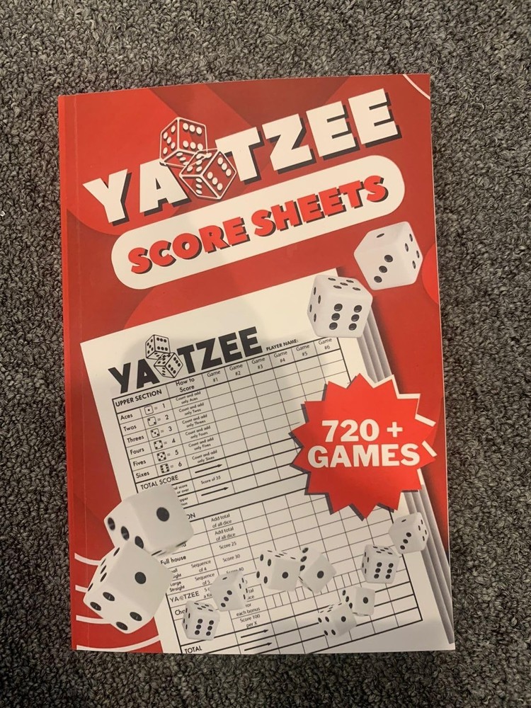Large Print Yahtzee Score Sheets Book 6×9 720 Games Scorekeeping Record Pad, New