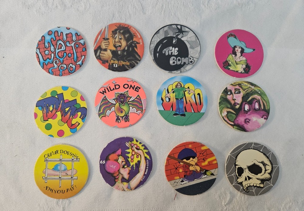 1990s Lot of 12 Misc. Pogs Slammer Whammers Milk Caps Lot #30