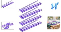Elegant Purple Acrylic Mahjong Rack & Pusher Set of 4 – Game Night Essential