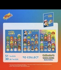 Pokemon TAZOS Collections Complete Album Set 81/100/90Pcs Flippo Pogs Tags Spani