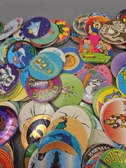 Vintage POGS Lot Of Over 320 Pieces W/ Slammers 90s Bart Jurassic Rangers Poison