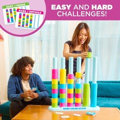 Stack Game Giant Color Challenge 50 Puzzles Outdoor Family Party Relatable Nappa