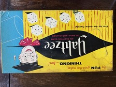 VINTAGE 1956 LOWE Yahtzee GAME and Lots Of Unused score pads. Missing 3 Dice