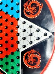 VINTAGE Chinese Checkers Ohio Art USA Two Sided Round Multicolored Tin NO PAWNS