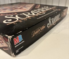 Scrabble Deluxe Edition 1989 MB No. 4034 Red Tiles Rotating Turntable Board Game