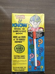 Vintage 1971 Yes & Know Road Trip Invisible Ink Game And Quiz Book.