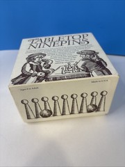 Vtg Colonial Williamsburg Tabletop Ninepins Cooperman Solid Wood Wooden Game