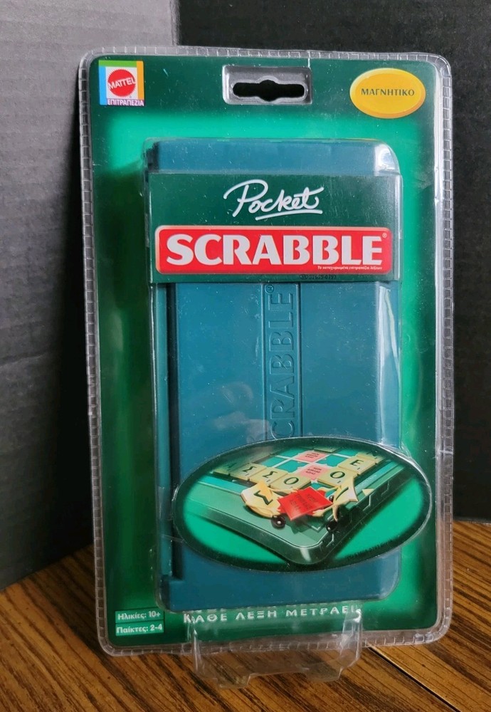 POCKET SCRABBLE GREEK PORTABLE MAGNETIC GAME MATTEL GREECE 2006 NEW SEALED HTF