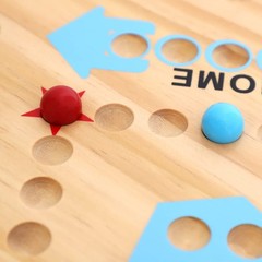 Double-Sided Wooden Wahoo Board Game for 4-6 Players, 6 Colors, 24 Marbles, 6…