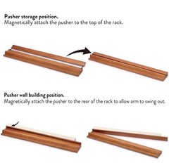 Classic Chestnut Color Wooden Mahjong Game Racks with Pushers, 18″ – Set of 4