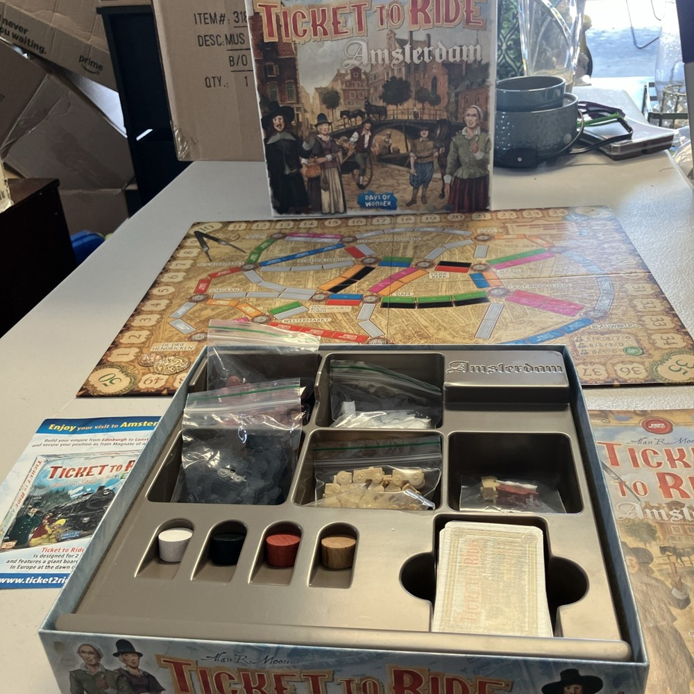 Ticket to Ride Amsterdam Board Game Days of Wonder Complete Barely Played Nice