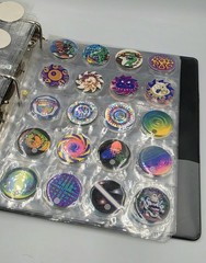 Vintage 1990s POGS Milk Caps Huge 174 Count Lot In Organized Sleeves And Binder