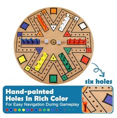Fast Track Board Game Wooden 3-6 Players Board Game Set with 24 Board Game Piece