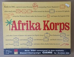 Afrika Korps 1st Ed. 1964 Avalon Hill MPN 600, Complete, Punched, Ready, Fair