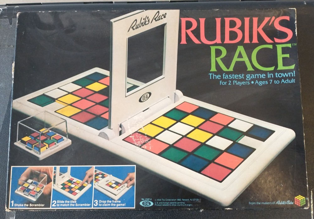 Rubik’s Race 1982 Tabletop Family Game Color Matching Rubik’s Cube Vintage Ideal