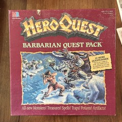 1992 Milton Bradley HeroQuest Barbarian Quest Pack, Near Complete W/Box + Extras