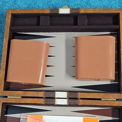 Vintage Magnetic Backgammon Travel Board Game Set Made in Taiwan Complete
