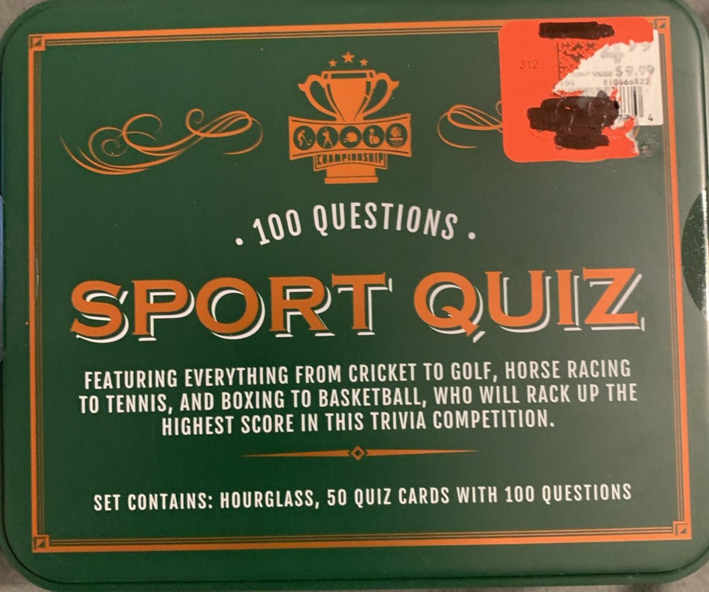 Championship Sport Quiz Game in Collectible Tin Box ~ 50 Cards ~ 100 Questions