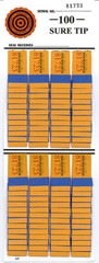One Dozen # 100 Sure Tip Boards – (1-100) Pull Tabs FREE Shipping USA