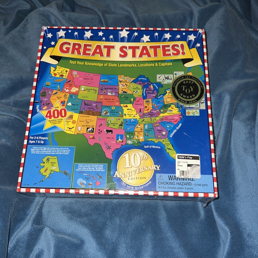 THE GREAT STATES ! BOARD GAME by International Playthings 2004 Sealed In Box