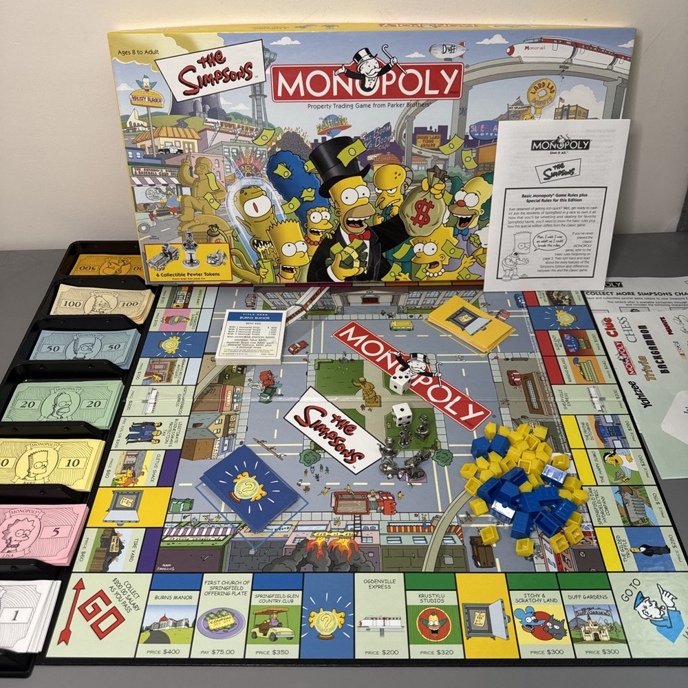 Monopoly The Simpsons Board Game 2001 Preowned Complete