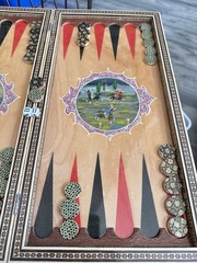 HANDCRAFTED Persian Khatam Backgammon HANDMADE Wooden Backgammon