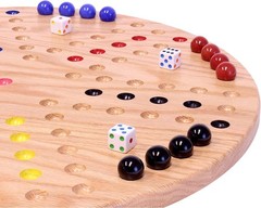 AmishToyBox.com 18″ Round Aggravation (Wahoo) Game Board Set, Solid Oak Wood