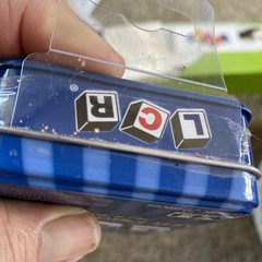 The Original LCR Left Center Right Dice Game Blue Tin NEW