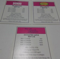 Light Purple Properties Monopoly 2001 Disney Edition Parker Brothers Game Parts