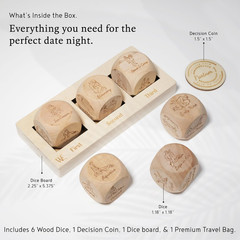 Date Night Dice Sex Game Love Set – 6 Sex Positions Dice, Decision Coin, Board &