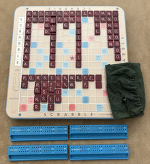 Vintage 1977 Scrabble Deluxe Edition Set Board Turntable Selchow Righter