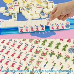 Jolitac American Mahjong Game Set, 166 3 inches x 10 inches, Blue & White