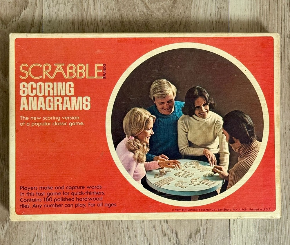 1975 Scrabble Scoring Anagrams Word Game by Selchow & Righter