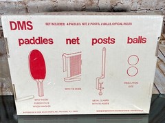 Vintage DMS Dick Miles Sports Table Tennis Beer Ping Pong Set Paddles/Net/Ball