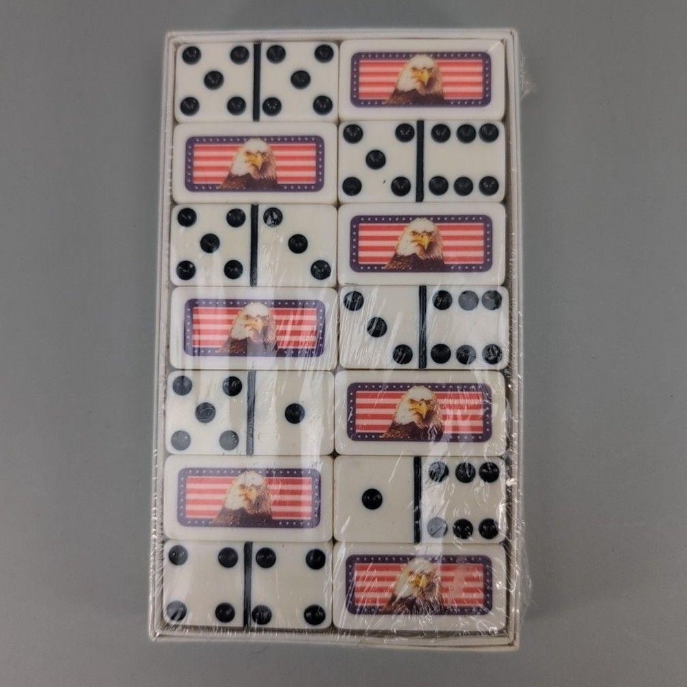 Puremco Professional Marblelike Dominoes Eagle Flag Tile Game USA Multicolor