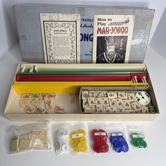 VINTAGE CRISLOID MAH JONGG SET#470 ROYAL TRAVELER WEST GERMANY EMBOSSED TILES