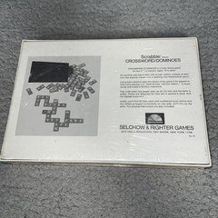VTG Scrabble Scoring Anagrams & Crossword/Domino Retro Board Game Wood Tile 1975