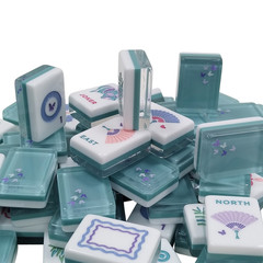 160 American Mahjong Tiles 3-Layer Acrylic Blue Butterfly Pattern Engraved Set