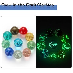 Skylety 20 Pieces Large Marbles Glowing in The Dark, 16 mm, Multicolor