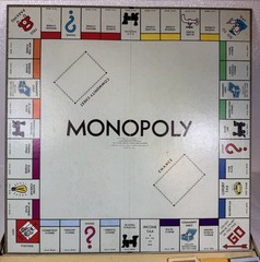 Vintage 1954 Monopoly Game Yellow Box Wooden Tokens Incomplete. See Description.