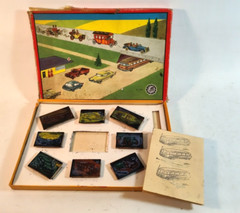 GDR Famos stamp game stamp traffic toy car bus Cadillac gas station