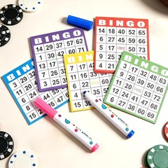 Bingo Paper Game Cards – 1 Card – 100 Books of 5 Sheets