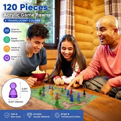 Game Pawns,120 Pieces,6 Colors,Translucent Game Pieces
