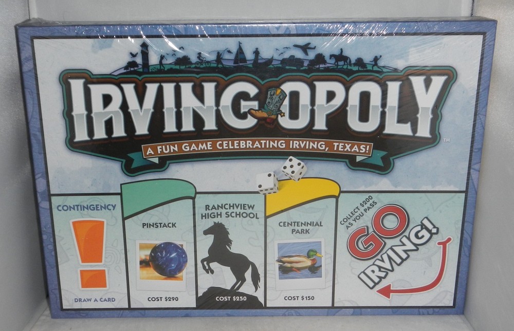 NEW Irving-Opoly City of Irving Texas TX Monopoly Board Game by USAopoly