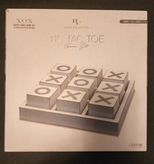 Tic Tac Toe XOX Home Collection Coffee Table Game Set White/ Silver Wood & Metal