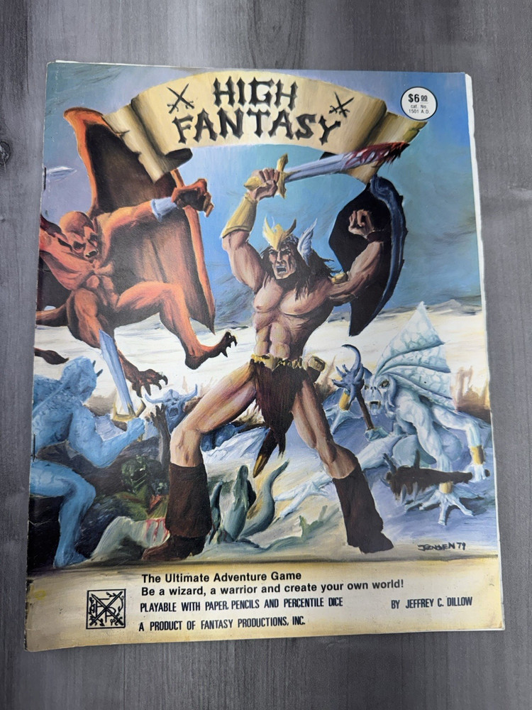 High Fantasy RPG Rulebook (1978) – Classic Vintage OOP Fantasy RPG – J. Dillow