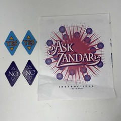 Vintage 1992 Ask Zandar Board Game Replacement Instructions, Yes/No Tokens Only