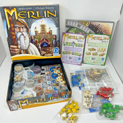 MERLIN + EXPANSIONS Queenie 1 & 2 board game Stefan Feld 2017 +organizers