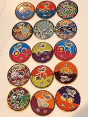 Lot 15 Vintage ¡MUCHA LUCHA! Metalix Tazos Metal Pogs Perro Kelvin Cabeza Rare
