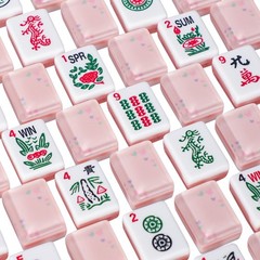 TIASUSAN American Mahjong Tile Set with 166 Quality Acrylic Tiles (1.2″ Pink,…